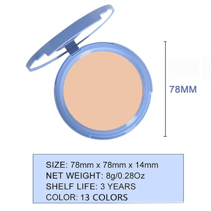 Oil Control Matte Perfection Face Powder Compact For Women, Matte Smooth Flawless Setting Powder Makeup, Polvo Compacto De Maquillaje, Waterproof Long Lasting, 0.35Oz, (130 True Beige, 1)