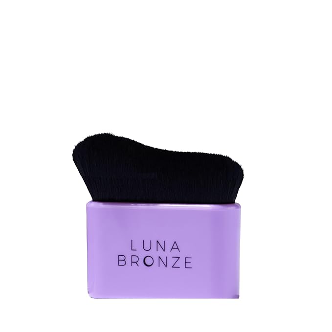 Luna Bronze Contour Blending Brush | Sculpted Kabuki Brush for Self Tan or Liquid Foundation Application | Easily Achieve Self Tan Contour Look | Quality with Multiple Uses & Vegan Bristles (1 item)