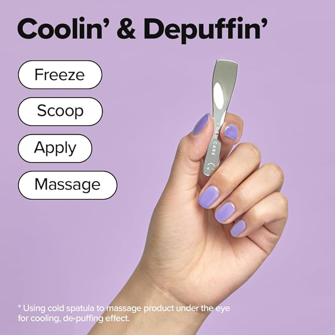 I DEW CARE Skincare Multi-functional Applicator - Get The Scoop | Stainless Steel Makeup Spatula Spoon, Beauty Mini Spoon Tool for Cream, Lip Balm, Wash-Off Masks, Mixing, Depuffing
