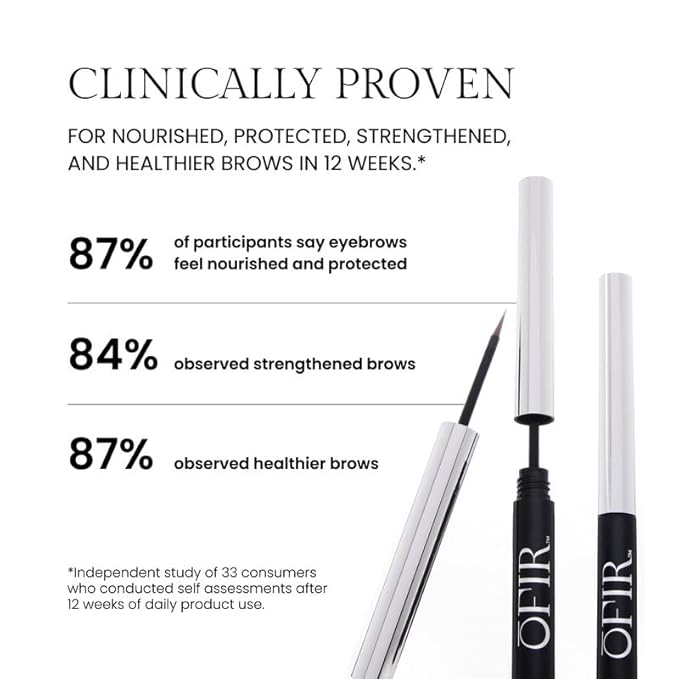 OFIR Brow Tonic Serum Browliner | Cruelty-Free Hybrid Makeup & Skincare | Smudge-Proof Matte Finish with Hyaluronic Acid & Plant Extracts | Strengthening Brow Serum | Cacao - Dark Brown, 0.057 Oz