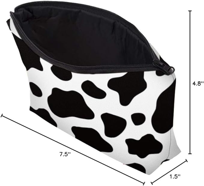 Cute Travel Makeup Bag Cosmetic Bag Small Pouch Gift for Women (Cow Print)