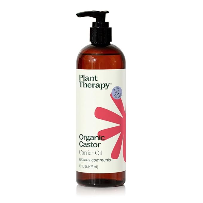 Plant Therapy Castor Oil USDA Organic Cold Pressed 100% Pure Hexane Free 16 oz Conditioning & Healing, For Dry Skin, Hair Growth, Eyelashes