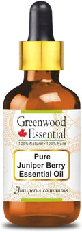 Greenwood Essential Pure Juniper Berry Essential Oil (Juniperus communis) with Glass Dropper Steam Distilled 15ml (0.50 oz)