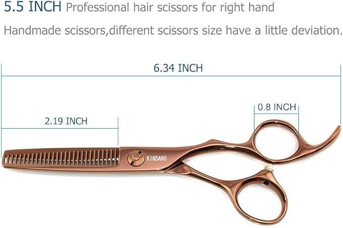 5.5 Inch Hair Thinning Scissors 440C Thinning Shears Professional Hair Shears Barber Scissors Convex Edge KINSARO for Hairdresser Barbershop or Home Use