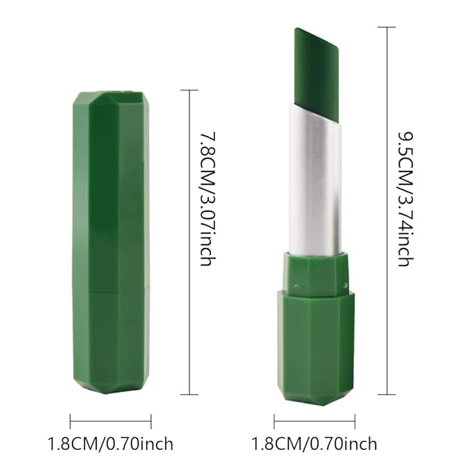 Sea Green Matte Creamy Lipstick for Women, Longwear Lip Gloss Face Paint Stick, Lip Stick Stain Long Lasting Waterproof Easy Application Full Coverage Velvet Gloss for Party Halloween Makeup 18