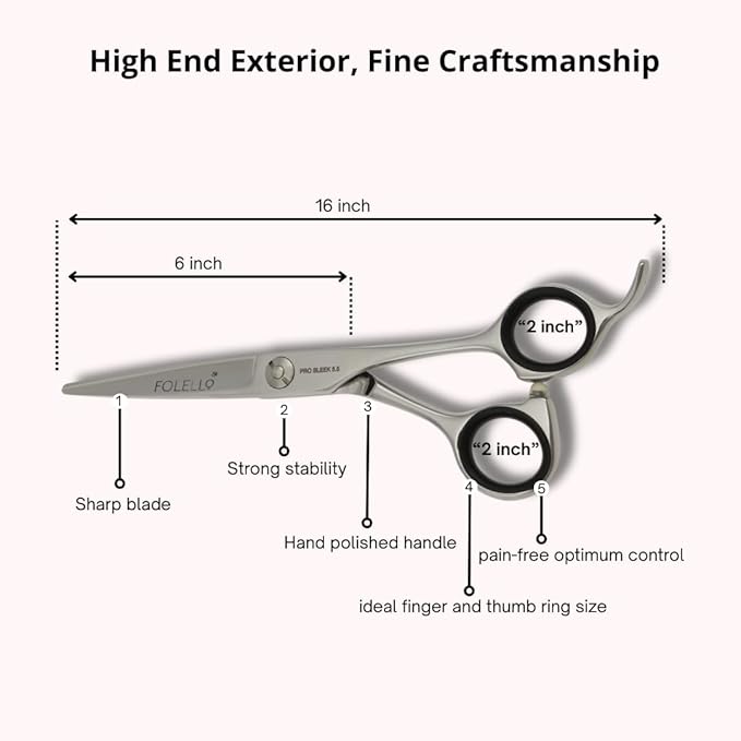 Right-Handed Hair Cutting Scissors – Stainless Steel Barber Shears with Ball Bearing Adjustment Screw – Grooming Tool for Men and Women