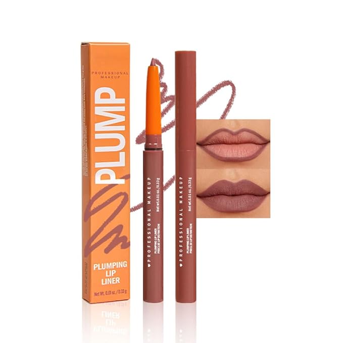 Matte Lip Liner Pencil for Shaping Lips, Retractable Creamy Brown Crayon LipLiner Pencil, Long Lasting Waterproof Lipstick Lip Liner Makeup, Vegan Beauty 04#