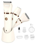 Ufree Bikini Trimmer Electric Razors for Women, Rechargeable Pubic Hair Trimmer Electric Shaver for Legs Body Hair, Bikini Shaver IPX7 Waterproof, White