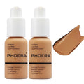 2 Pack PHOERA Foundation, Long-Lasting Waterproof Oil Control Concealer Flawless Soft Matte Liquid Foundation.106 - Warm Sun