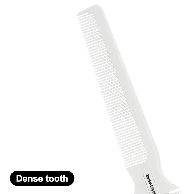 Hair Trimmer With Split Ends Razor - 2 Pieces For Thin & Thick Hair Cutting and Styling: Dense & Wide Teeth Combs, Double-Edge Blades