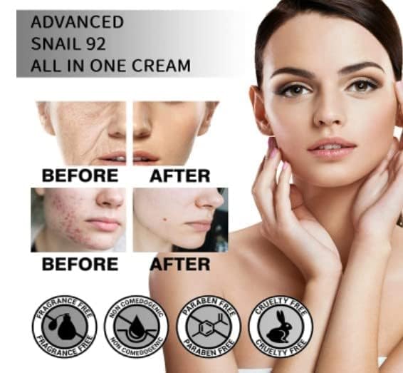 Snail Mucin 96.3% Serum with 92% Snail Mucin Cream Face Moisturizer Hydrating Serum For Face All Skin Types Skin Care