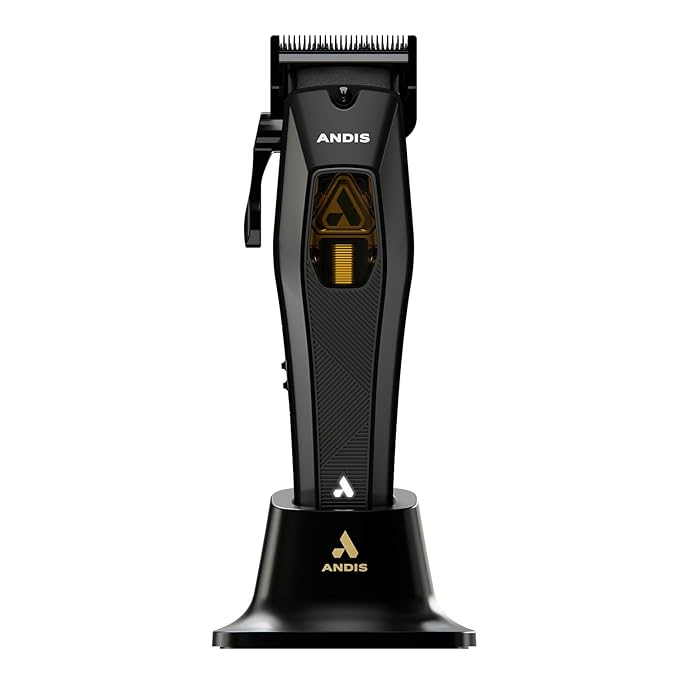Andis 562446 Recon Professional Barber Hair Clipper, Adjustable-Fixed Phaze Blade, Includes OG Comb Set, Lithium Ion 4-Hour Run Time, Interchangeable Covers, Black/Gold