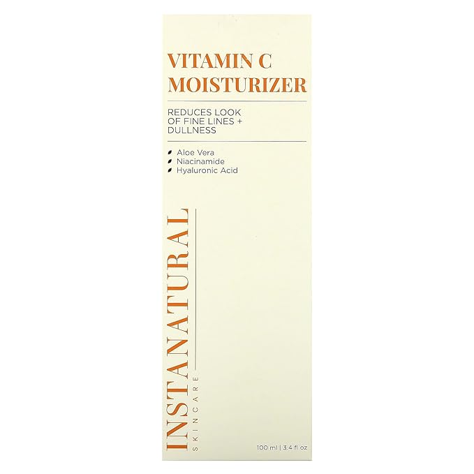 InstaNatural Vitamin C Moisturizer Face Cream, Brightens and Reduces the Look of Fine Lines and Wrinkles, Moisturizing Lotion for Dry Skin, with Hyaluronic Acid, 3.4 FL Oz