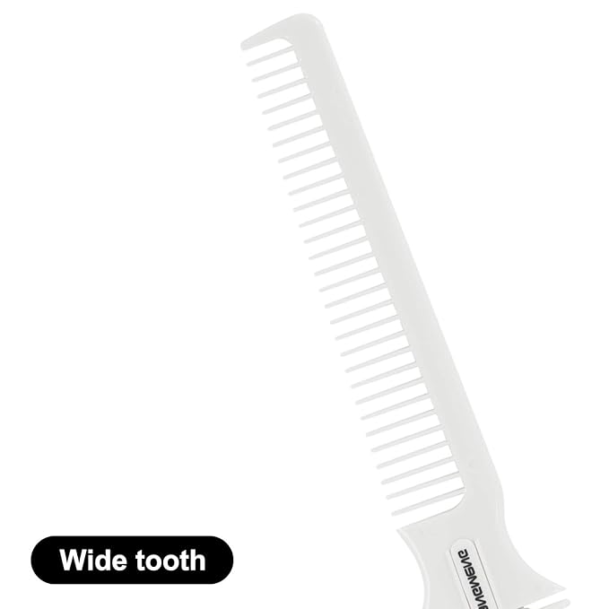 Hair Trimmer With Split Ends Razor - 2 Pieces For Thin & Thick Hair Cutting and Styling: Dense & Wide Teeth Combs, Double-Edge Blades