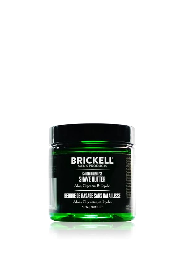 Brickell Men's Smooth Brushless Shave Butter for Men, Natural and Organic Smooth Shaving Butter to Fight Nicks, Cuts and Razor Burn, 2 Ounce, Scented