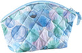 Cuddledown Quilted Cotton Cosmetic Bag | Zipper Closure | 100% Cotton Fabric | Durably Stitched | OEKO-TEX Certified | Small | 10" x 6" x 2" | Ocean Bubbles