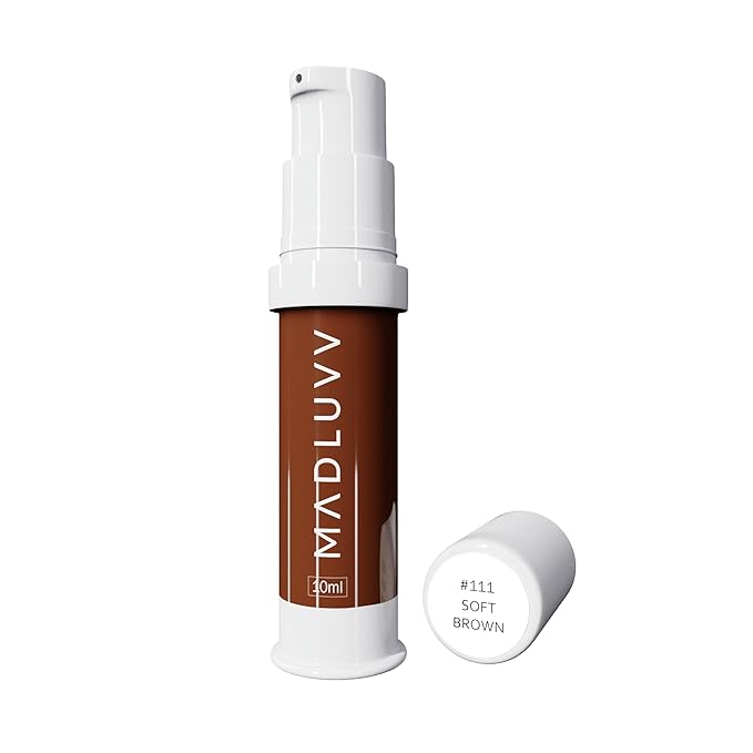 MADLUVV Professional Makeup Pigment for PMU Brow Artistry, Made in the USA, Vegan, Cruelty-free, Non-Toxic, Gel Consistency & High Retention - Soft Brown 111