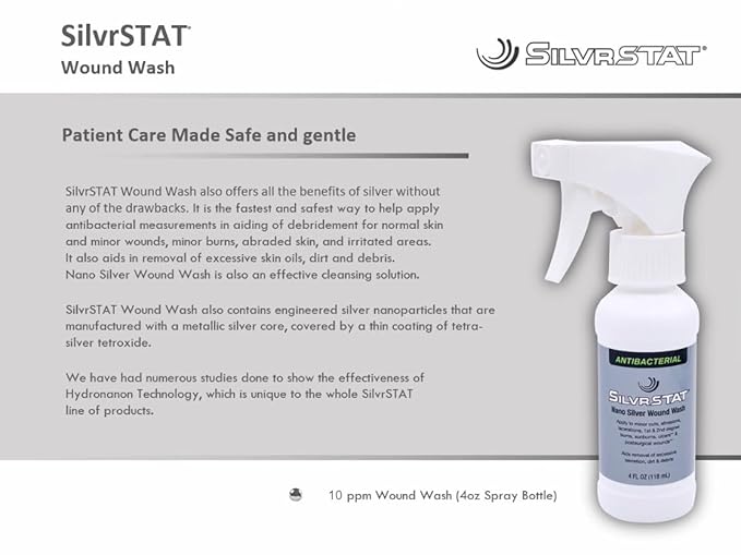 SilvrSTAT Nano Silver Wound Wash Sprayer | Debride & Fine Mist Spray | 4 fl oz