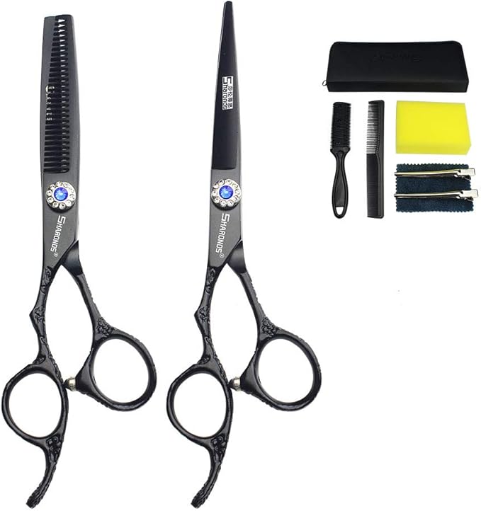 6 Inch Professional Hairdresser Scissors Left Handed Hairdresser Scissors Set (6-inch 2pc-C)