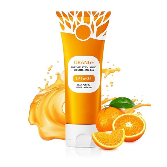 Orange Exfoliating Gel for Face and Body, 2025 New Deep Pore Orange Peeling Scrub, Cleaning Pores, Remove Blackheads Moisturize Cleansing, Facial Exfoliating Gel for All Types Skin (1PC, 3.52 Fl Oz)