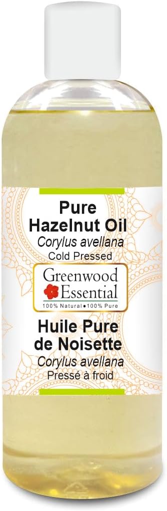 Greenwood Essential Pure Hazelnut Oil (Corylus avellana) Cold Pressed 200ml (6.76 oz)
