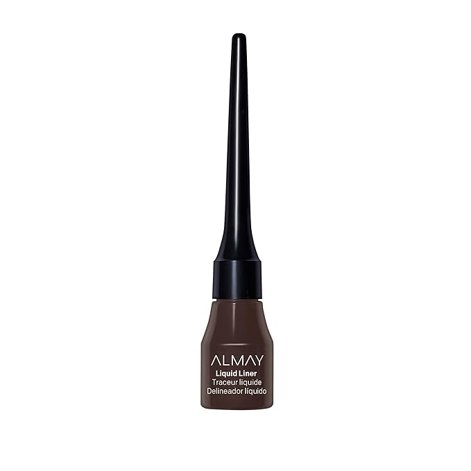 Almay Liquid Eyeliner, Waterproof, Fade-Proof Eye Makeup, Easy-to-Apply Liner Brush, Stocking Stuffer for Women, 222 Brown