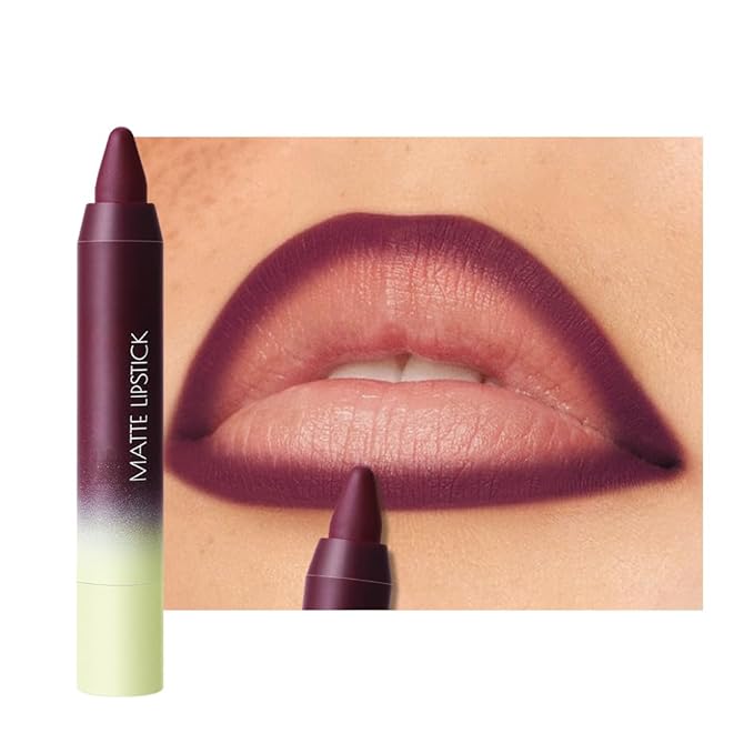 Matte Lip Lipstick Crayon Lip Liner Thick Pencil, High-Pigment Outline lips, Non-sticky Matte Velvet Texture, Waterproof & Smudge-Proof Longwear Pigmented, Fit for all tones 06#