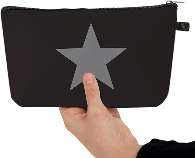 Small Makeup Bag Cosmetic Bag for Women, Pretty Design Organizer Case with Zipper Closure, Lightweight and Water-Resistant Make Up Bag - 8.65"x 5.35" x 7.08"（Pentagram）