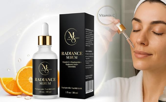 New Facial Serum for Sensitive Skin,Vitamin C, Hyaluronic Acid & Niacinamide, Hydrating Anti-Aging Formula 1 fl oz (30 ml)