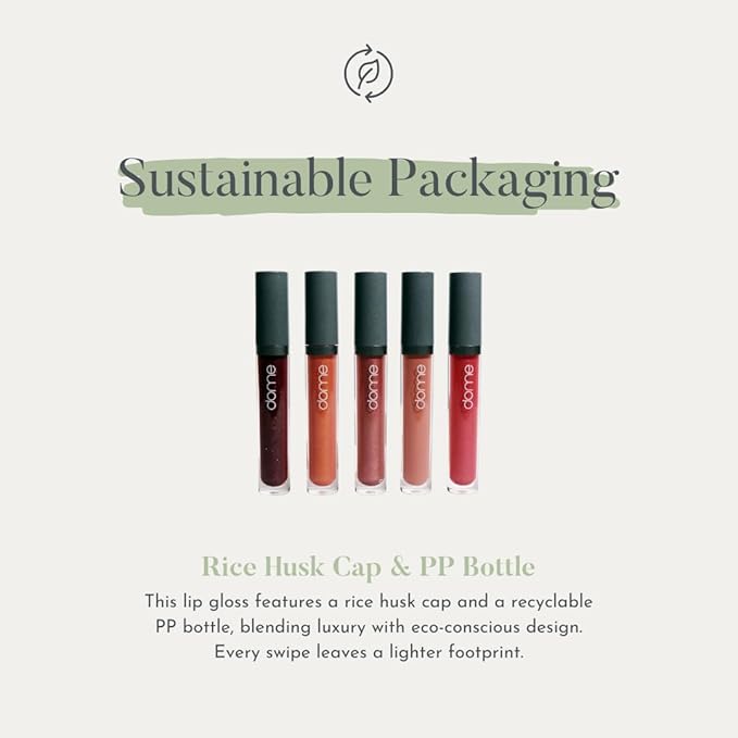 dome BEAUTY Lip Gloss (Angela) LipGloss Vegan. CleanBeauty, CLEAN BEAUTIFUL YOU (Indira, 0.20 oz)