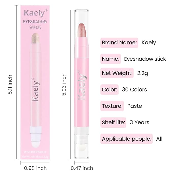 evpct 2Pcs Cream Eye Shadow under Eye Brightener Sticks Set for Eyes Waterproof, Champagne & Rose Shimmer Cream Eyeshadow Applicator Stick Long Lasting Pigmented Eye Makeup sombras en crema para ojos