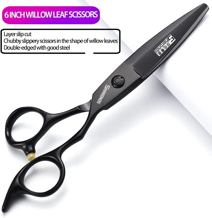 SHARONDS 6/7 Inch Professional 440C Hair Cutting Scissor Salon Hairdressing Thinning Shears Perfect for Barber and Home Use (6 in 4pc)