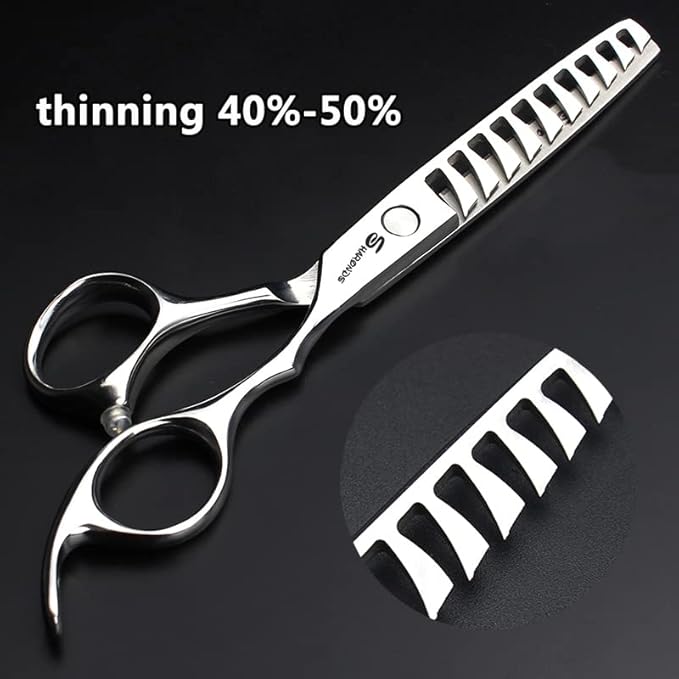 Barber hair scissors, Axemoore professional haircut Cutting Scissors/Shears set- 6", made of Japanese stainless steel, especially (6 in- tooth-E)