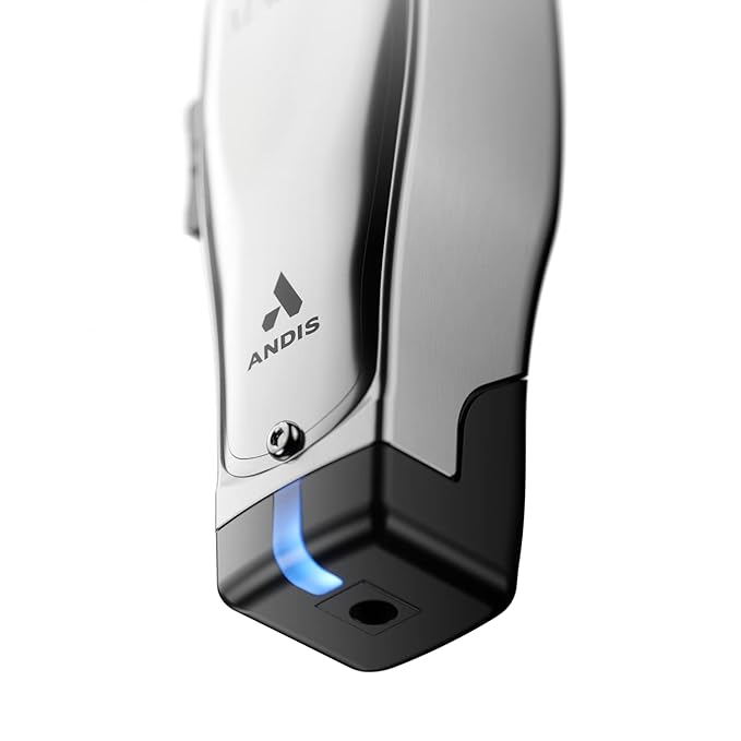 Andis 12660 Professional Master Corded/Cordless Hair Trimmer, Adjustable Carbon Steel Blade Hair Clipper for Close Cutting, Silver