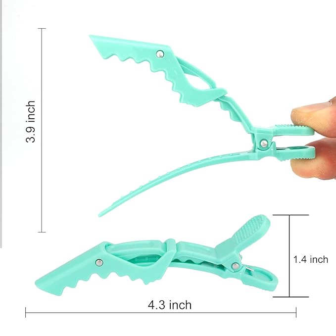 Ondder 24 Pack Alligator Hair Clips for Styling and Sectioning - Lake Blue Salon Pro Clips for Coloring, Cutting, Hair Styling Accessories for Women, Men, Girls, Teens