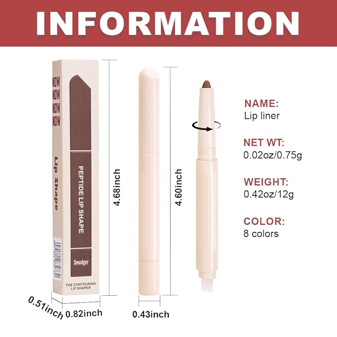 SUAKE Plump Matt Lipstick Lipliner Pencil Pack,Waterproof Crayon with Silicone Smudger for Define Contours & Sculpting Lip, Longwear Moisture Smooth Creamy Formula for Lip Makeup (04# Lunge)