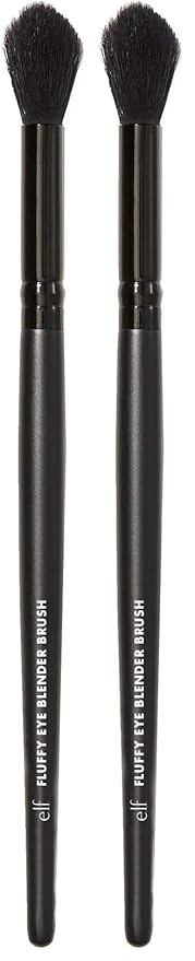 e.l.f. Fluffy Eye Blender Brush | Vegan Makeup Tool | Flawlessly Applies Eyeshadow & Sets Concealer (Pack of 2)