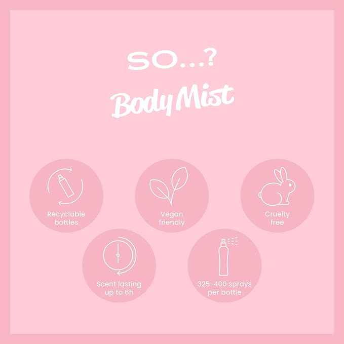 So...? Escapes Body Mist Set - Perfumes for Women - Everyday Body Spray for Women - Vegan, Cruelty Free Fragrances - Travel Size Gift Set - 6 pcs