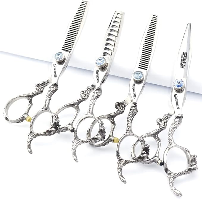 6/7/8/9 Inches Professional Hairdressing Scissors Set,Stainless Steel Hairdressing Scissors for Women & Men… (6 inch 4PC)