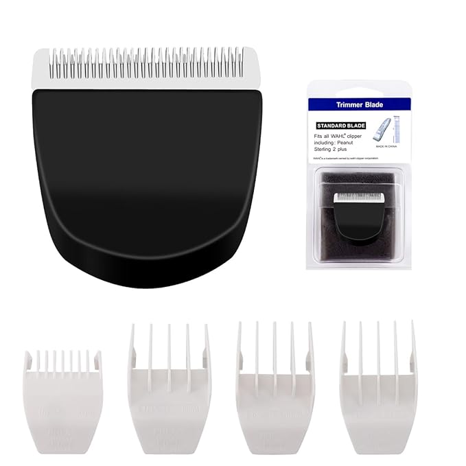 2 Pack Professional Peanut Clipper/Trimmer Snap On Replacement Blades #2068-300 - Compatible with Wahl Peanut Hair Clipper/Trimmer, Black