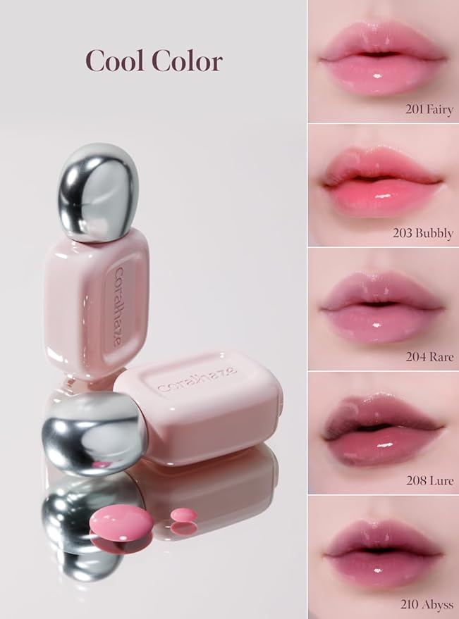 Dew Drop Tint #208 Lure 4.5g, Glossy, Lightweight Lip Stain, Glass-Like, High Shine, Moisturizing Lip Oil, Long Lasting Color, Hydrating Gloss, Dewy Finish, Korean Beauty Makeup