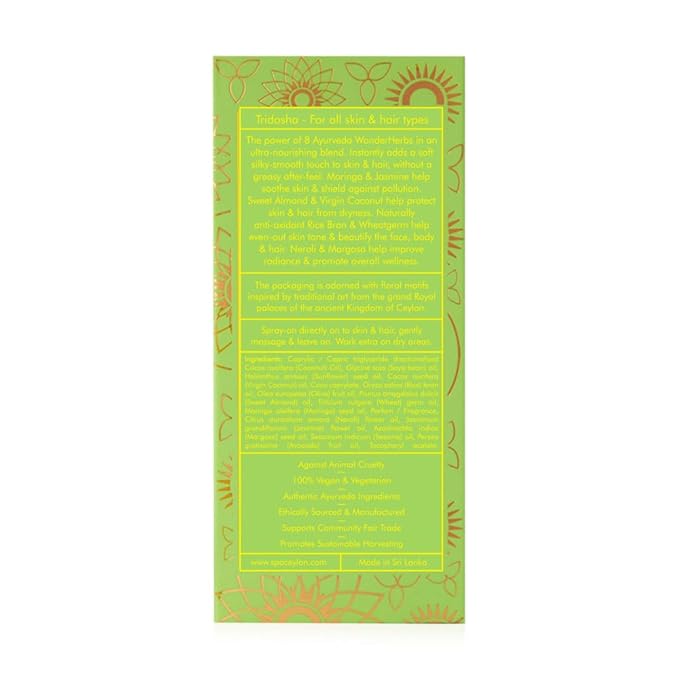 SPA CEYLON Wonder Oil Night Jasmine, Enriching Moisturizing Body Oil with Ayurvedic Herbs for Skin & Hair Vitality, Vegan & Organic, Non-Greasy,100 ml
