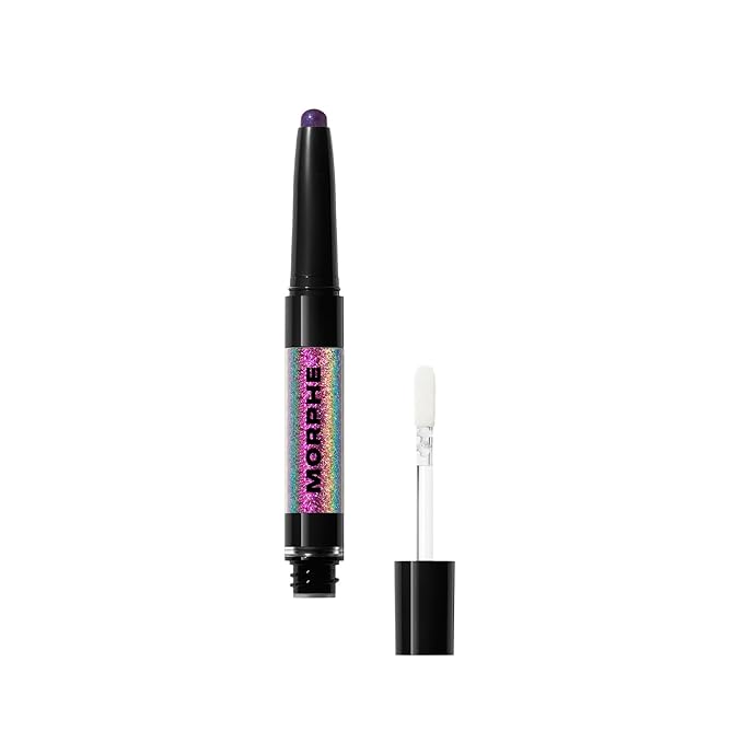 Morphe Mixed Signals Dual-Ended Eyeshadow Stick - Cream Eyeshadow Pigment & Chrome Liquid Flakes for Bold, Layered Eye Makeup Looks - Committed/Conflicted (0.96 oz)