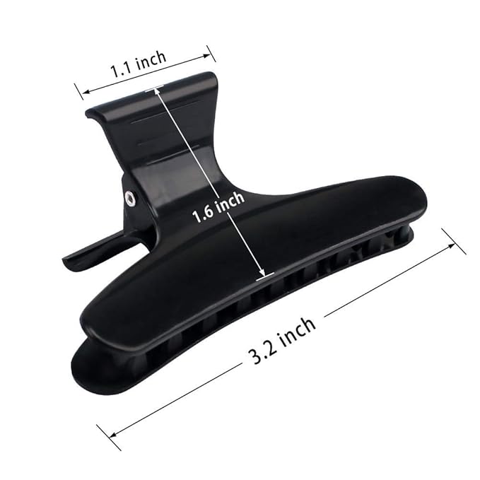 Ondder 48 Pcs Black Butterfly Hair Clips for Styling and Sectioning - Pro Claws Clamps for Cutting, Coloring - Hair Accessories for Women Girls