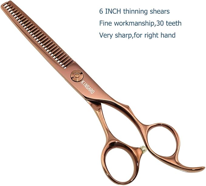 6 Inch Hair Thinning Scissors Hair Shears Professional Barber Scissors 440C Convex Edge KINSARO for Hairdresser Barbershop or Home Use