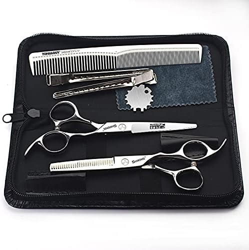 6/6.5 inch professional hair scissors hairdresser hair thinning scissors hairdressing tools barber scissors (6-inch 2pc-A)