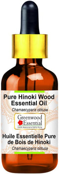Greenwood Essential Hinoki Essential Oil (Chamaecyparis obtusa) with Glass Dropper | Pure | Non-Sticky | Non-Greasy | Lightweight | Men & Women | All Skin Types | Steam Distilled 5ml (0.16 oz)