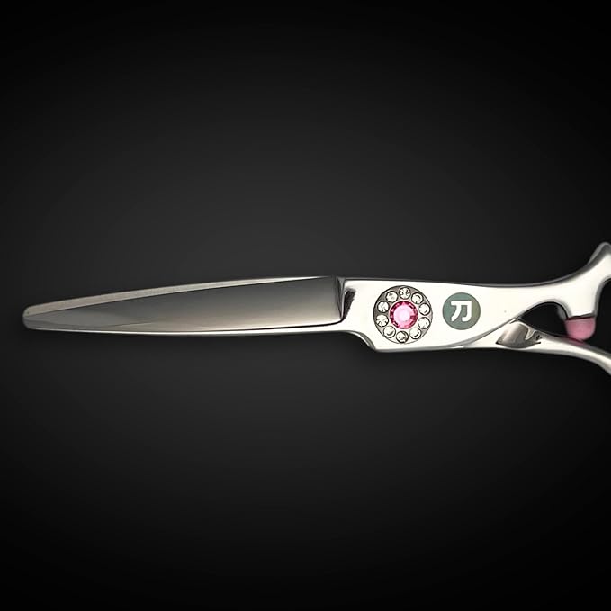 5.5" Jewel and Pink Hair Shears - Saki Tomika Professional Hair Shear - Ergonomic, Comfortable, and Stylish Design for Hairdressers and Salons