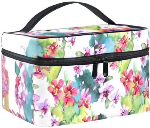 Makeup Bag, Hand Painted Orchid Travel Makeup Organizer Bag Cosmetic Cases Toiletry Bags for Girl Women Ladies