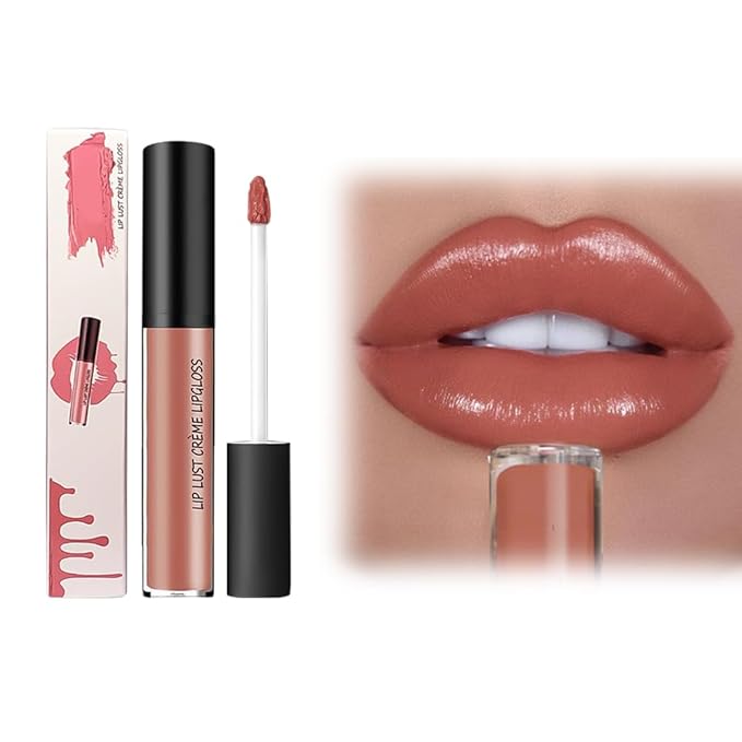 12 Color Cream Lip Gloss, 2024 Upgraded Waterproof Long-Lasting Moisturizing Lipstick, Non-Stick to Cup Natural Jelly Lipstick for Women Home Travel (#08, 1pack)